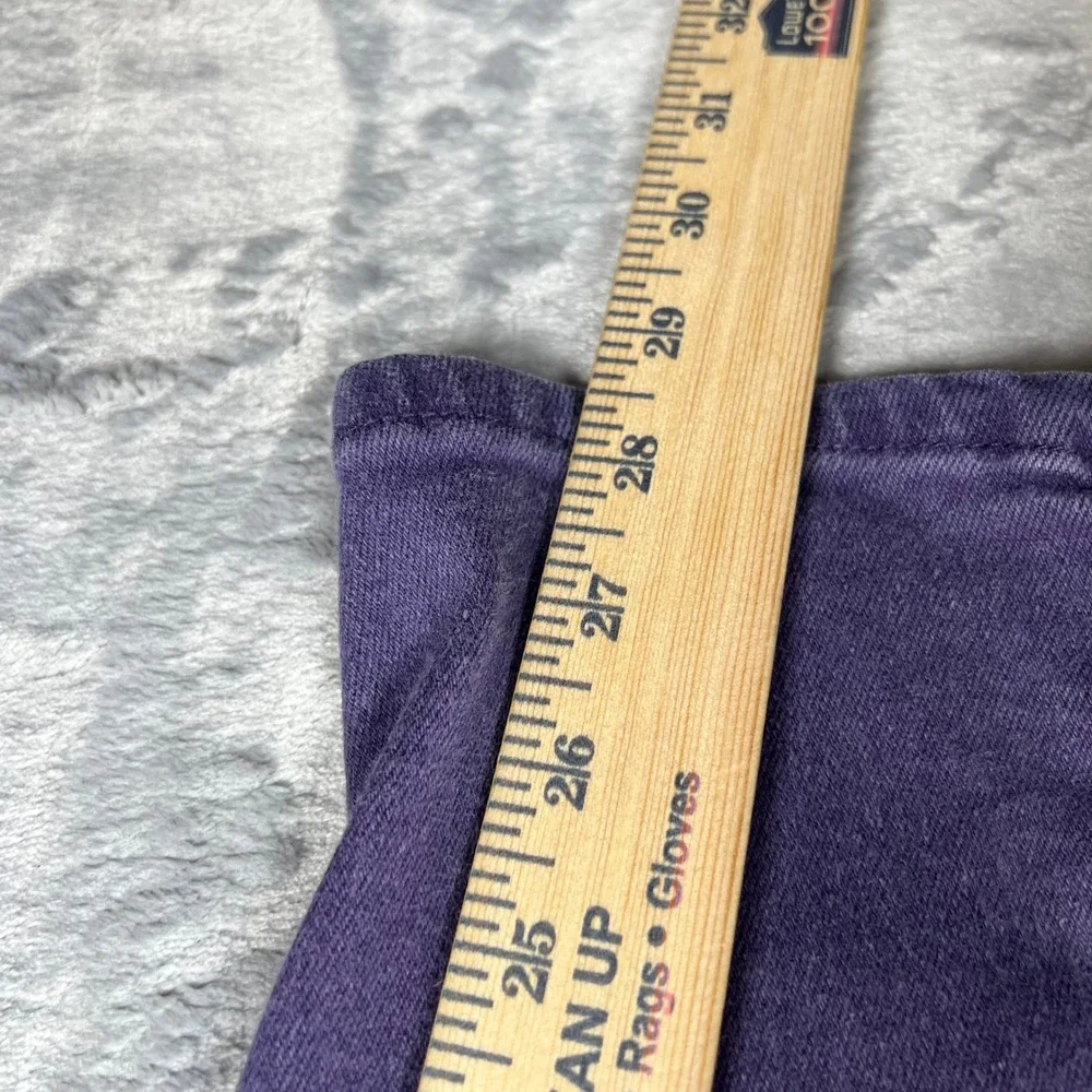 Denim & Co Jeans Women 22 Purple High Rise Tapered Leg Stretch Cotton